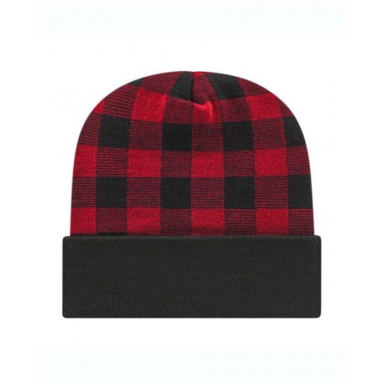 CAP AMERICA RKP12 - USA-Made Plaid Beanie CAP AMERICA RKP12 - USA-Made Plaid Beanie