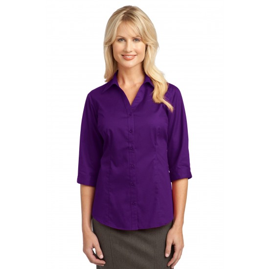 IMPROVED Port Authority Ladies 3/4-Sleeve Blouse. L6290 IMPROVED Port Authority Ladies 3/4-Sleeve Blouse. L6290