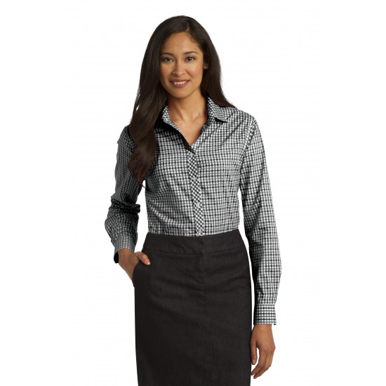 Port Authority Ladies Long Sleeve Gingham Easy Care Shirt. L654 Port Authority Ladies Long Sleeve Gingham Easy Care Shirt. L654