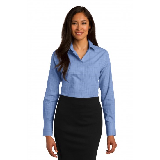Red House Ladies Windowpane Plaid Non-Iron Shirt. RH71 Red House Ladies Windowpane Plaid Non-Iron Shirt. RH71