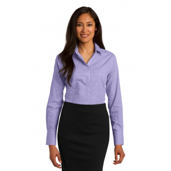 Red House Ladies Windowpane Plaid Non-Iron Shirt. RH71 Red House Ladies Windowpane Plaid Non-Iron Shirt. RH71