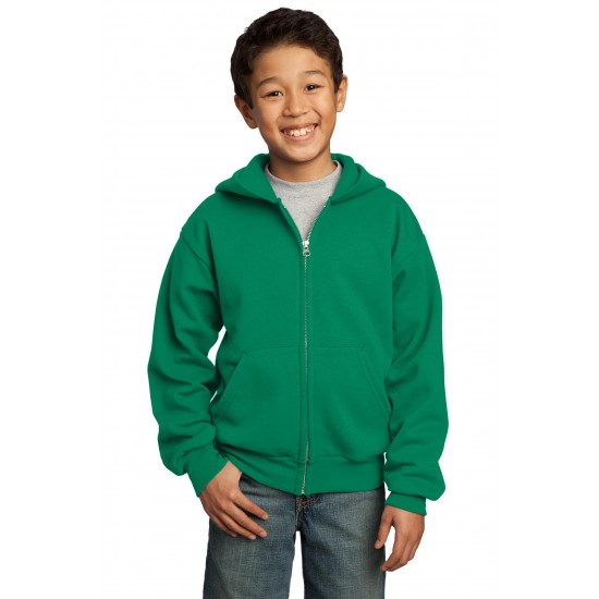 Port & Company - Youth Core Fleece Full-Zip Hooded Sweatshirt. PC90YZH Port & Company - Youth Core Fleece Full-Zip Hooded Sweatshirt. PC90YZH