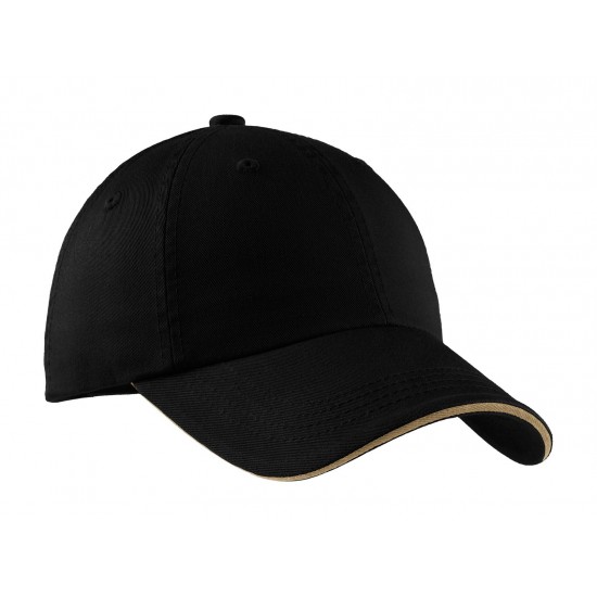Port Authority Sandwich Bill Cap with Striped Closure. C830 Port Authority Sandwich Bill Cap with Striped Closure. C830