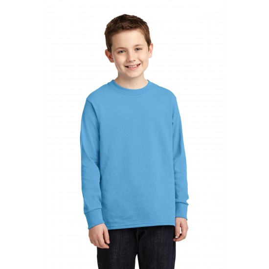 Port & Company Youth Long Sleeve Core Cotton Tee. PC54YLS Port & Company Youth Long Sleeve Core Cotton Tee. PC54YLS