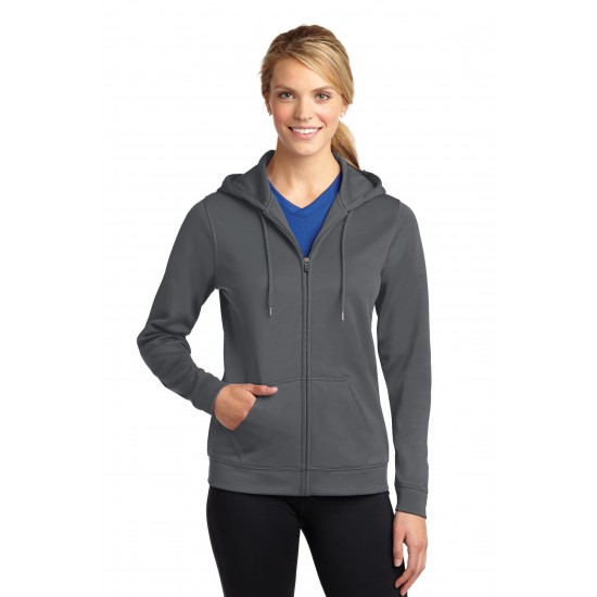Sport-Tek Ladies Sport-Wick Fleece Full-Zip Hooded Jacket. LST238 Sport-Tek Ladies Sport-Wick Fleece Full-Zip Hooded Jacket. LST238