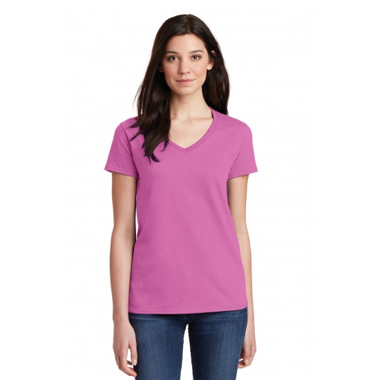 Gildan Ladies Heavy Cotton & 100% Cotton V-Neck T-Shirt. 5V00L Gildan Ladies Heavy Cotton & 100% Cotton V-Neck T-Shirt. 5V00L