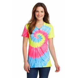 Port & Company  Ladies Tie-Dye V-Neck Tee. LPC147V
