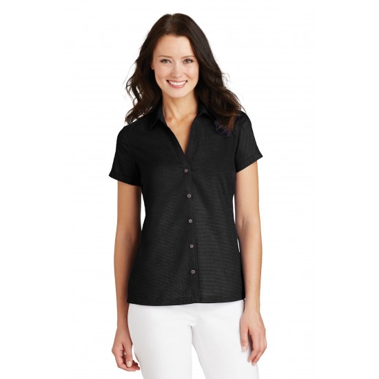 Port Authority Ladies Textured Camp Shirt. L662 Port Authority Ladies Textured Camp Shirt. L662