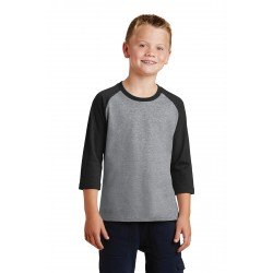 Port & Company  Youth Core Blend 3/4-Sleeve Raglan Tee. PC55YRS