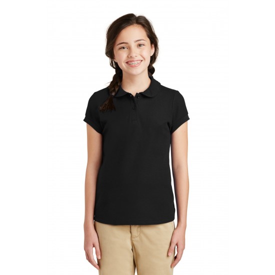 Port Authority Girls Silk Touch & Peter Pan Collar Polo. YG503 Port Authority Girls Silk Touch & Peter Pan Collar Polo. YG503