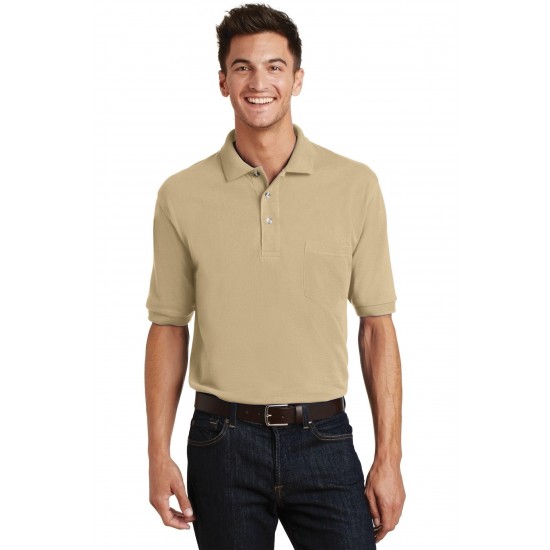 Port Authority Heavyweight Cotton Pique Polo with Pocket. K420P Port Authority Heavyweight Cotton Pique Polo with Pocket. K420P