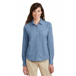 Port & Company  - Ladies Long Sleeve Value Denim Shirt. LSP10 Port & Company  - Ladies Long Sleeve Value Denim Shirt. LSP10