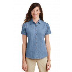 Port & Company  - Ladies Short Sleeve Value Denim Shirt. LSP11 Port & Company  - Ladies Short Sleeve Value Denim Shirt. LSP11