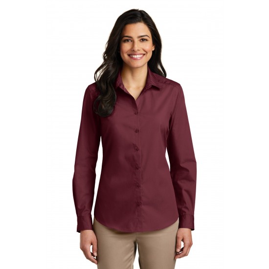 Port Authority - Ladies Carefree Long Sleeve Poplin Shirt - LW100 Long Sleeve Poplin Shirt