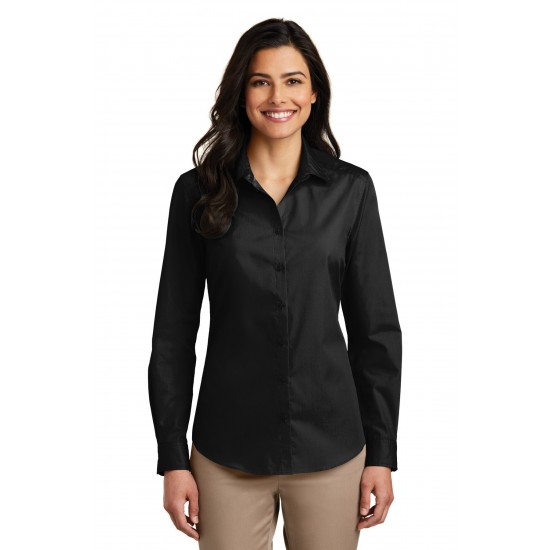 Port Authority - Ladies Carefree Long Sleeve Poplin Shirt - LW100 Long Sleeve Poplin Shirt