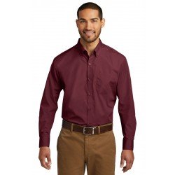 Port Authority  Long Sleeve Carefree Poplin Shirt. W100