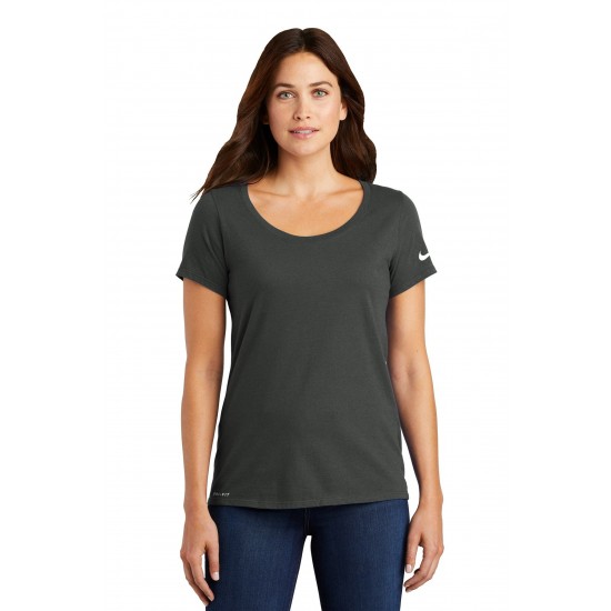 Nike Ladies Dri-FIT Cotton/Poly Scoop Neck Tee. NKBQ5234 Nike Ladies Dri-FIT Cotton/Poly Scoop Neck Tee. NKBQ5234