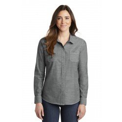 Port Authority  Ladies Slub Chambray Shirt. LW380 Port Authority  Ladies Slub Chambray Shirt. LW380
