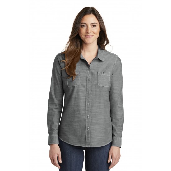 Port Authority Ladies Slub Chambray Shirt. LW380 Port Authority Ladies Slub Chambray Shirt. LW380