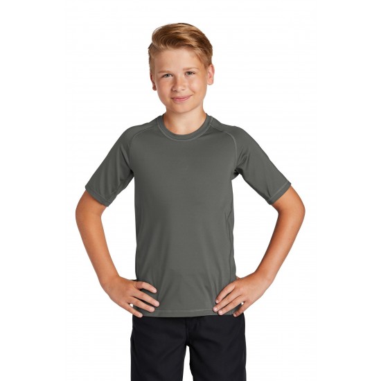Sport-Tek Youth Rashguard Tee. YST470 Sport-Tek Youth Rashguard Tee. YST470